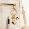 Gold Tone Mother's Day Rose and Message Charm Keychain view 3