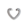 Silver Pave Crystal Open Heart Ear Cuff No Piercing view 5