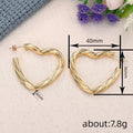 Open Heart Hoop Earrings in Gold-Tone Metal Jewelry view 4