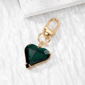 Faceted Heart Crystal Keychains Gold Lobster Clasp 7 Colors view 6