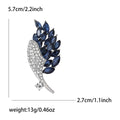 Navy and Clear Crystal Leaf Brooch in 2 Color Styles view 5