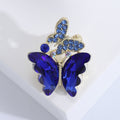 Dual Crystal Butterfly Brooch Large Faceted Wings Five Colors view 6