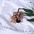 Rose Gold Tone Radiating Crystal Brooch With Burgundy Drop view 3
