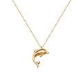 Dolphin Pendant Necklace Cable Chain Gold or Steel Tone view 5