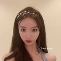Gold Tone Star Branch Headband With Clear Faceted Stones view 2