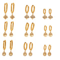 Crystal Tree of Life and Flower Drop Hoop Earrings in Nine Styles view 5
