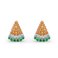 White Gold Watermelon Slice Stud Earrings Colorful Alloy view 5
