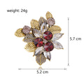 Flower Crystal Metal Brooch Pin 5.7 x 5.2 cm for Jackets and Lapels view 2
