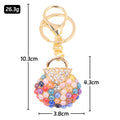 Pearl Bead Handbag Keychain Gold Clasp Multicolor White Options view 3
