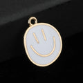 Enamel Smiley Face Charm Pendant Gold Tone Frame Six Colors view 8