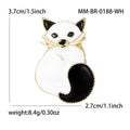Black And White Fox Brooch In 1 Style With Enamel And Crystal Details view 5