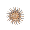 Gold Tone Sunflower Crystal Metal Brooch Pin 5.5 cm view 1