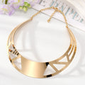 Gold Geometric Collar Choker Necklaces 6 Cutout Styles view 2