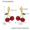 TXF423 DeepRedGoldEarrings