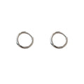 Silver Small Plain Smooth Minimal Huggie Hoop Earrings view 5