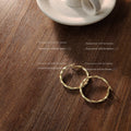 Matte Gold Twisted Hoop Earrings Geometric Circle Style view 4