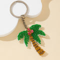 Beaded Coconut Palm Tree Keychain With Rhinestone Cluster view 4