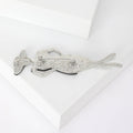 Abalone Shell Lady Brooch With Wide Brim Hat and Silver Frame view 4