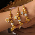 Gold Star Moon Tree of Life Bead Bracelets Titanium Steel view 1