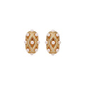 Oval Crystal Cluster Ear Clips in Gold and Silver Tones view 5
