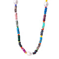 Multicolor Disc Bead Necklace Freshwater Pearl Accents view 5