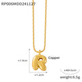 Gold Balloon Letter Pendant Necklaces Copper Initial Charms A-Z view 6