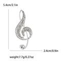 Clear Rhinestone Treble Clef Music Note Brooch Gold Silver view 7