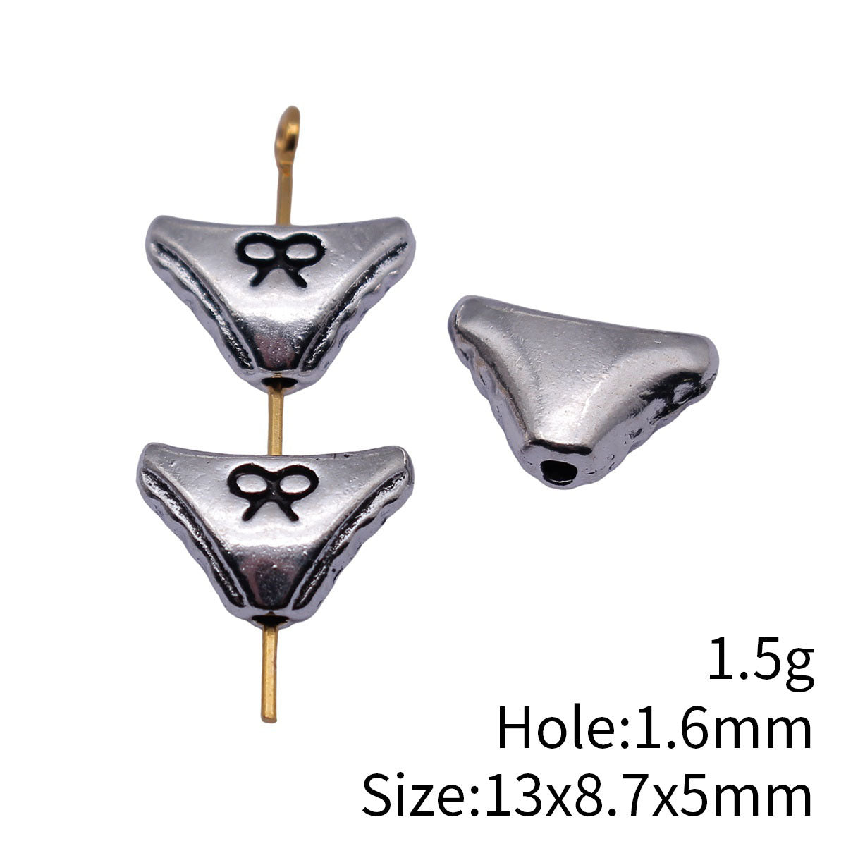 13x8.7x5mm 1.5g Antique Silver Tone Zinc Alloy Bow Panties Loose Metal Butterfly Beads for DIY Bracelets