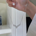 Silver Tone Crystal Chevron Pendant Necklace Pendant Jewelry view 6