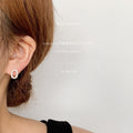 Gold Tone Micro Pave Initial Letter Stud Earrings 26 Styles view 10