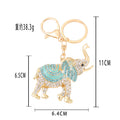 Rhinestone Walking Elephant Keychain Enamel Metal Charm view 3