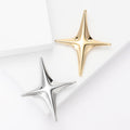 Polished Four Point Starburst Brooch in Two Metal Tones view 3