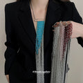 Long Beaded Fringe Necklaces in Four Gradient Colors view 1
