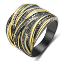 Beaded Multi-Rail Extra-Wide Rings In Four Metal-Tone Styles view 7