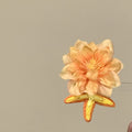 Fabric Peach Flower Starfish Duckbill Clip Yellow Orange Tone view 6