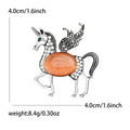 Winged Horse Brooch With Oval Green or Orange Body Stone view 7