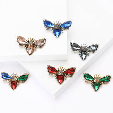 Crystal Bee Brooch Faceted Wings Body Six Color Styles