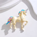 Gold Tone Silver Tone Horse Enamel Metal Brooch Pin view 4