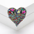 Crystal Heart Chain Fringe Brooch in Eight Colorways view 4
