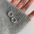 Silver-Tone Bamboo Knot Line Mini Huggie Hoop Earrings view 6