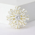 Radiant Crystal Snowflake Brooch in Gold and Silver Tone view 6