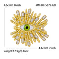Rhinestone Radiant Eye Brooch with Faceted Stones for Jackets and Scarves view 4