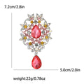 Jeweled Oval Brooch With Teardrop Dangle in Two Colors view 7