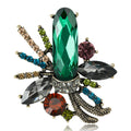 Antique Multicolor Green Center Crystal Starburst Brooch view 1
