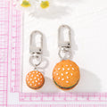 Silver Tone Realistic Hamburger Clip Keychains in Three Sizes and Colors view 4