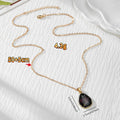 Gold Tone Teardrop Pressed Flower Pendant Necklaces in Five Designs view 4