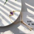 Gold Geometric Purple Dried Flower Bracelets 7 Shapes view 9