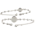 Stainless Steel Heart Bezel Bracelets With Accent Chain view 1