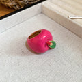 Enamel Fruit Statement Rings Strawberry Apple Calla Five Styles view 10
