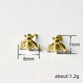 Sculpted Metal Bee Stud Earrings in Four Distinct Finishes view 4